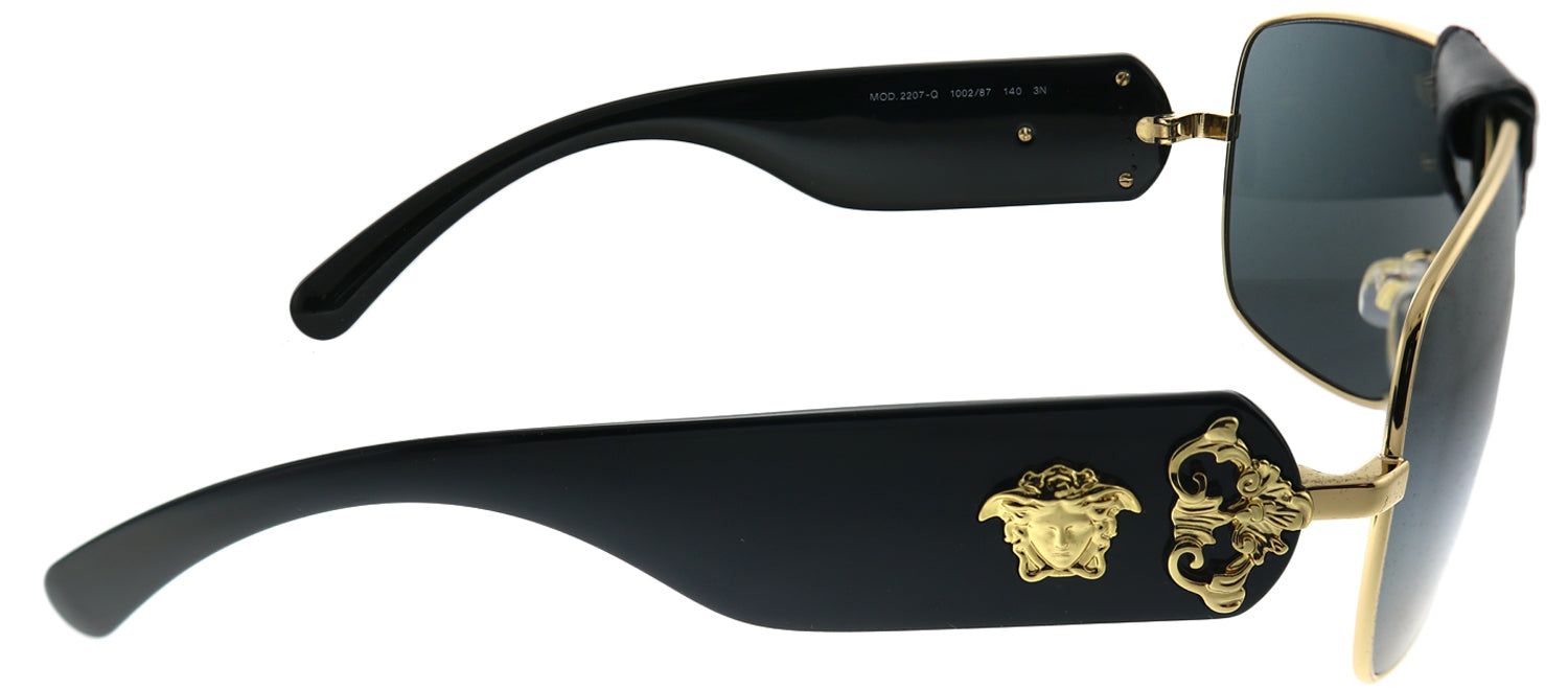 Versace VE 2207Q 100287 Square Metal Gold Sunglasses with Grey Lens sold by Gaffos product image thumbnail 3