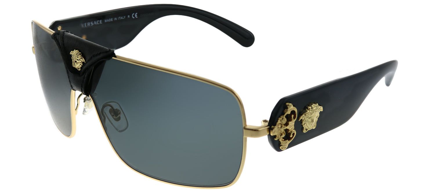 Versace VE 2207Q 100287 Square Metal Gold Sunglasses with Grey Lens sold by Gaffos product image thumbnail 2