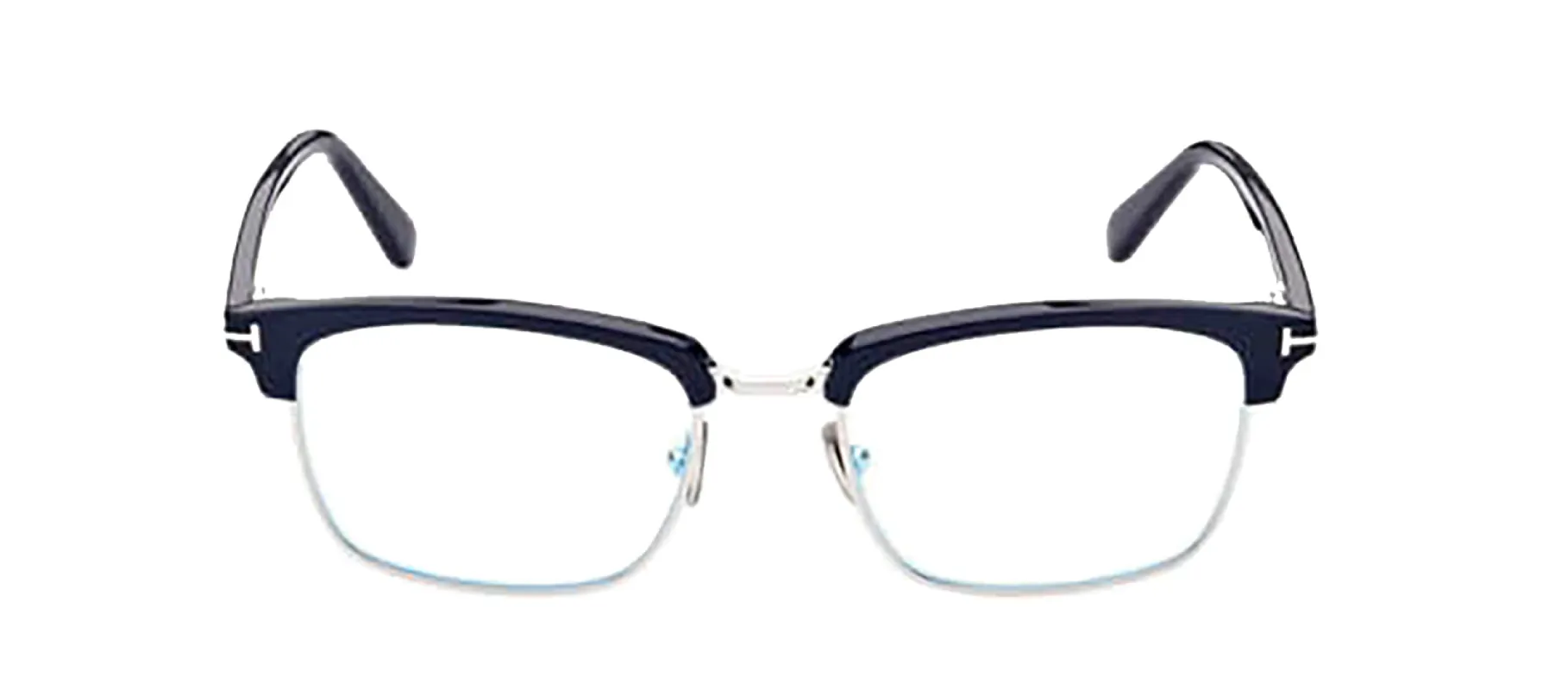 Tom Ford FT 5801-B 090 Square Metal Blue Eyeglasses with Clear Lens sold by Gaffos