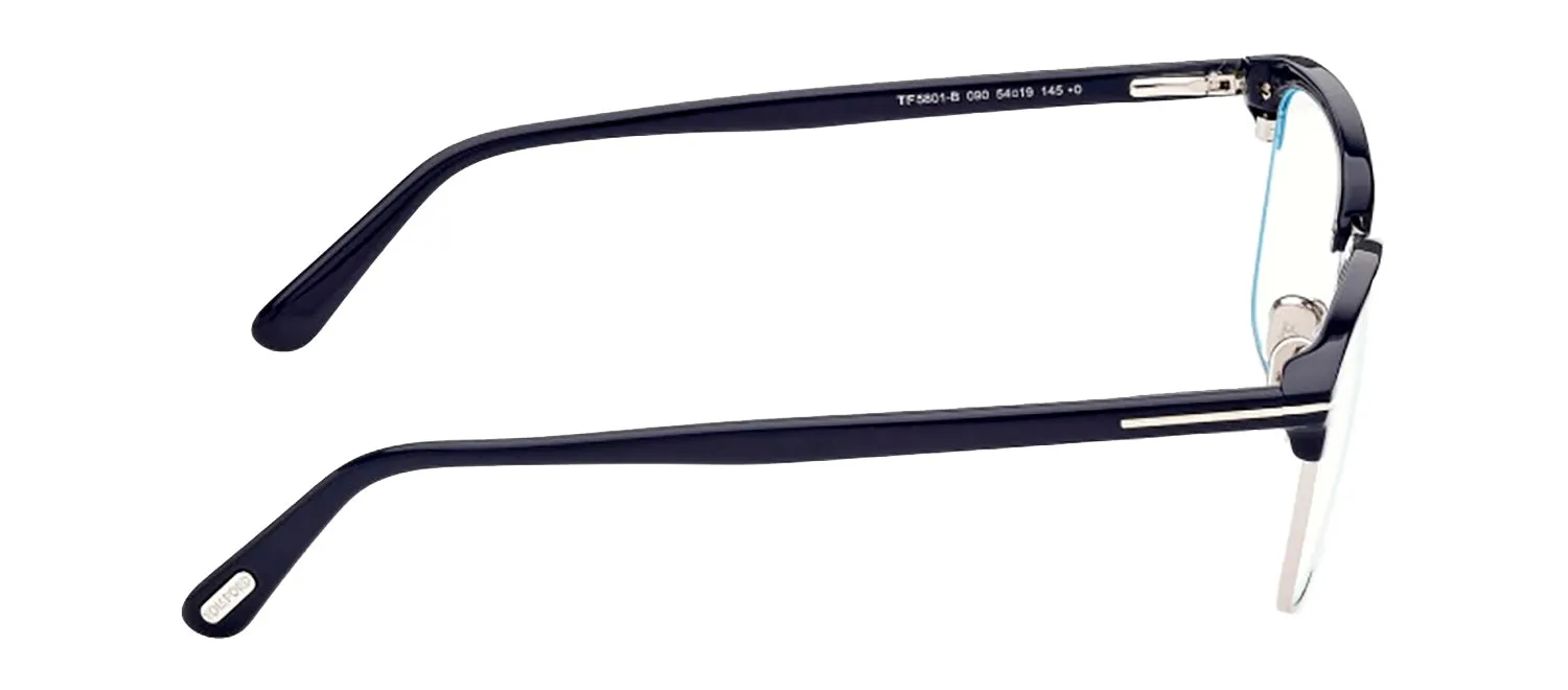Tom Ford FT 5801-B 090 Square Metal Blue Eyeglasses with Clear Lens sold by Gaffos product image thumbnail 2