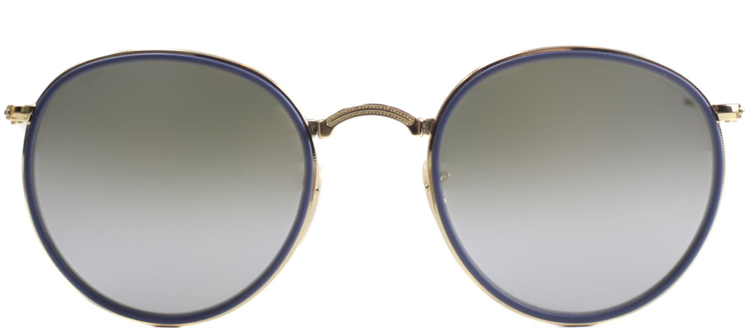 Ray-Ban RB 3517 001/30 Round Metal Gold Sunglasses with Silver Mirror Lens sold by Gaffos