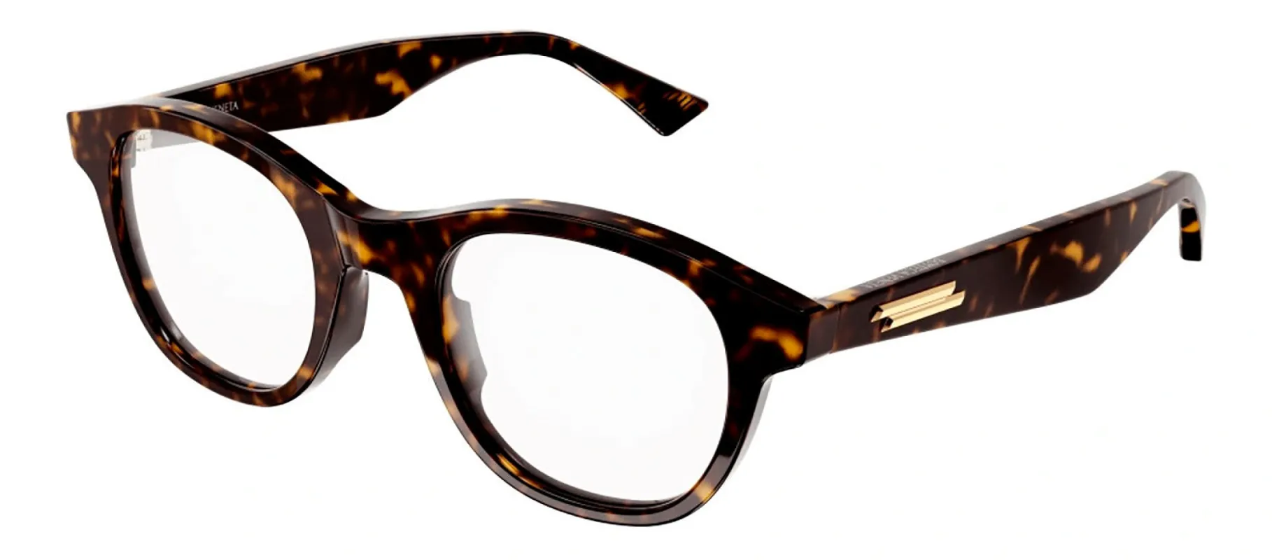 Bottega Veneta BV 1130O 002 Round Plastic Havana Eyeglasses with Logo Stamped Demo Lenses sold by Gaffos