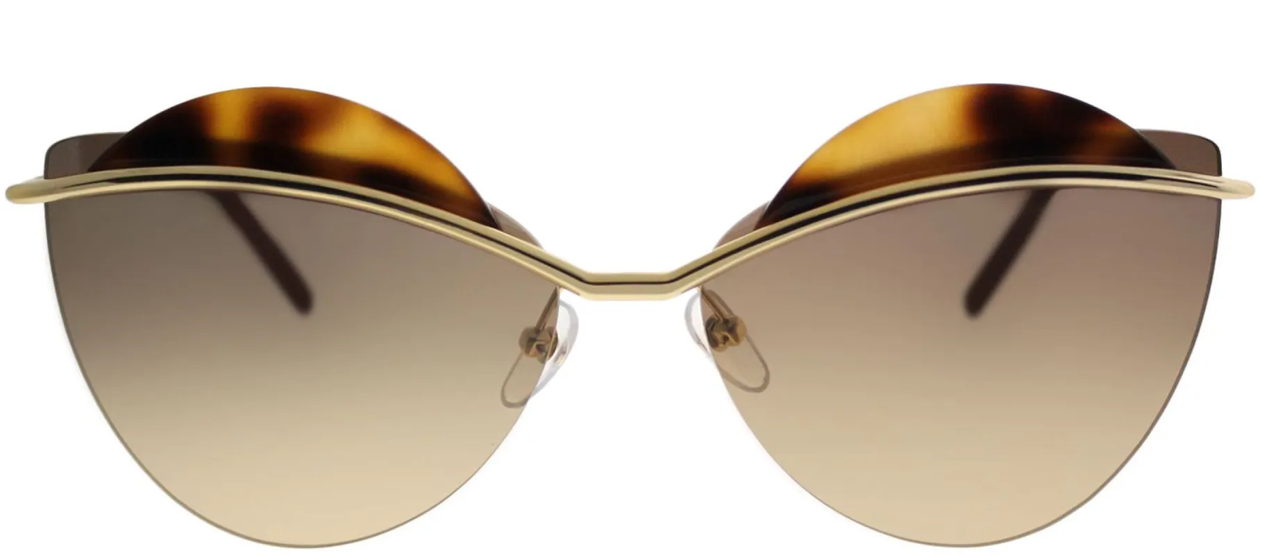 Marc Jacobs MARC 104 J5G GG Cat-Eye Metal Gold Sunglasses with Brown Gold Mirror Lens made by Gaffos