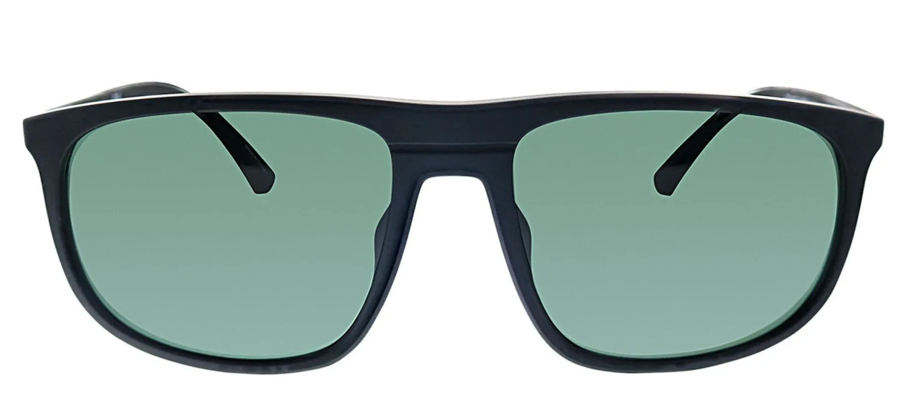 Emporio Armani EA 4118F 506371 Rectangle Plastic Black Sunglasses with Green Lens made by Gaffos