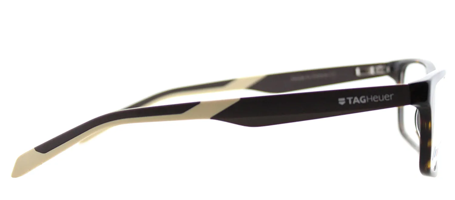 TAG Heuer TAG 555 003 Rectangle Plastic Havana Eyeglasses with Logo Stamped Demo Lenses sold by Gaffos product image thumbnail 3