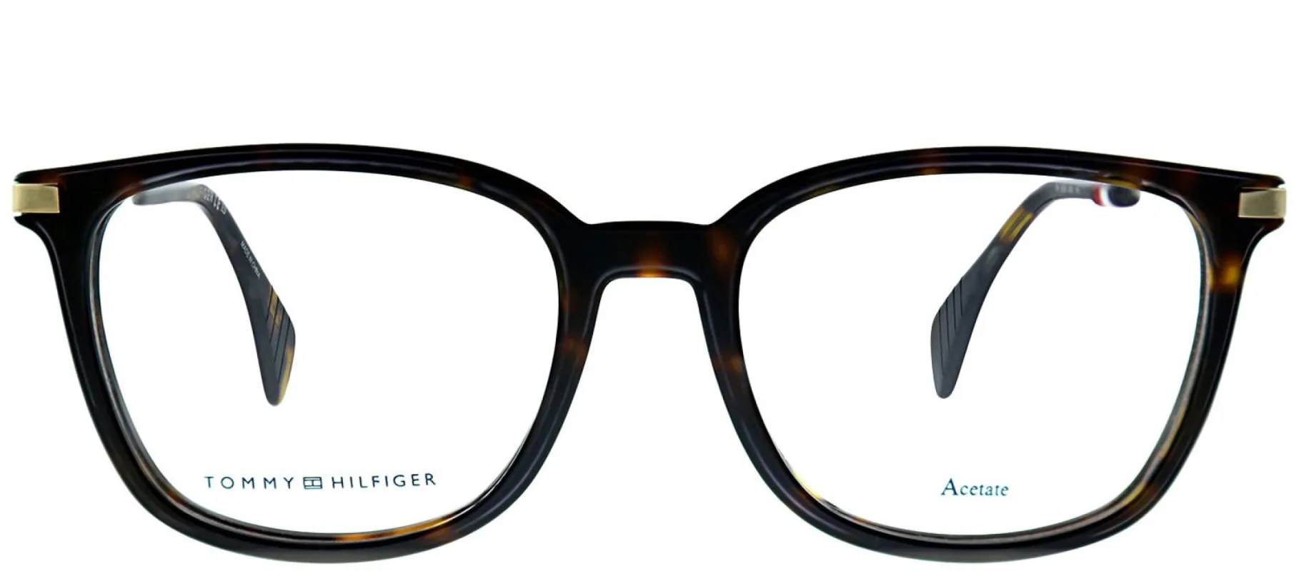 Tommy Hilfiger TH 1558 086 Rectangle Plastic Tortoise/ Havana Eyeglasses with Demo Lens made by Gaffos