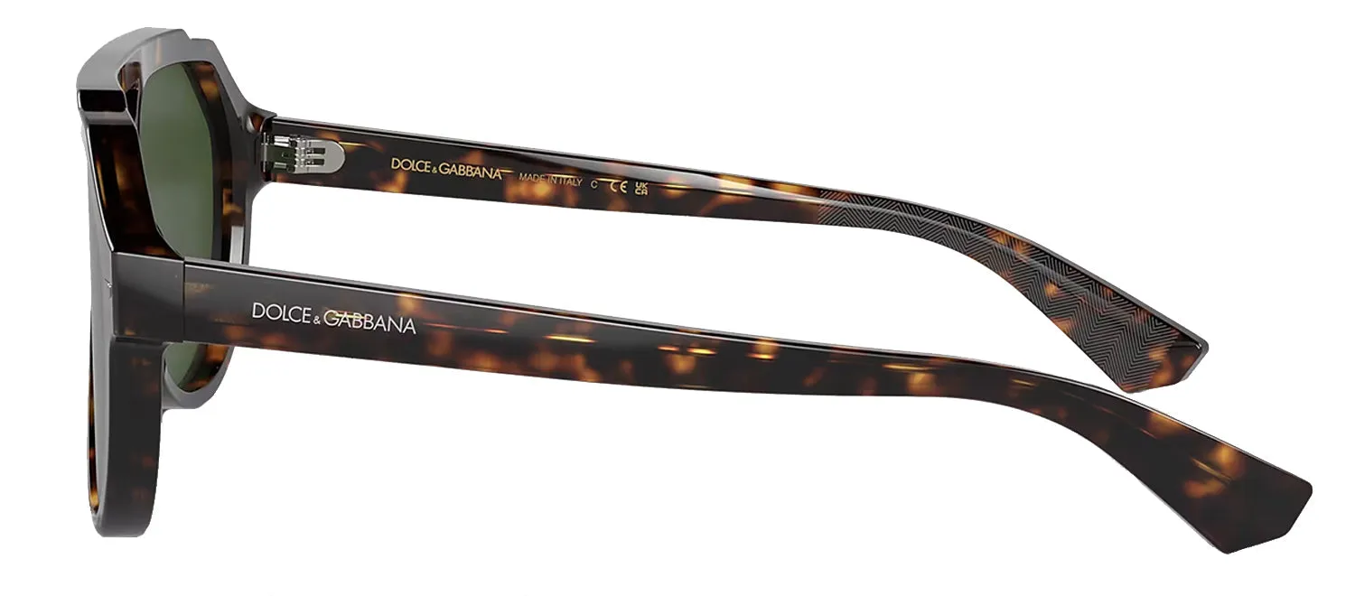 Dolce & Gabbana DG 4452 502/71 Aviator Plastic Havana Sunglasses with Green Lens sold by Gaffos product image thumbnail 3