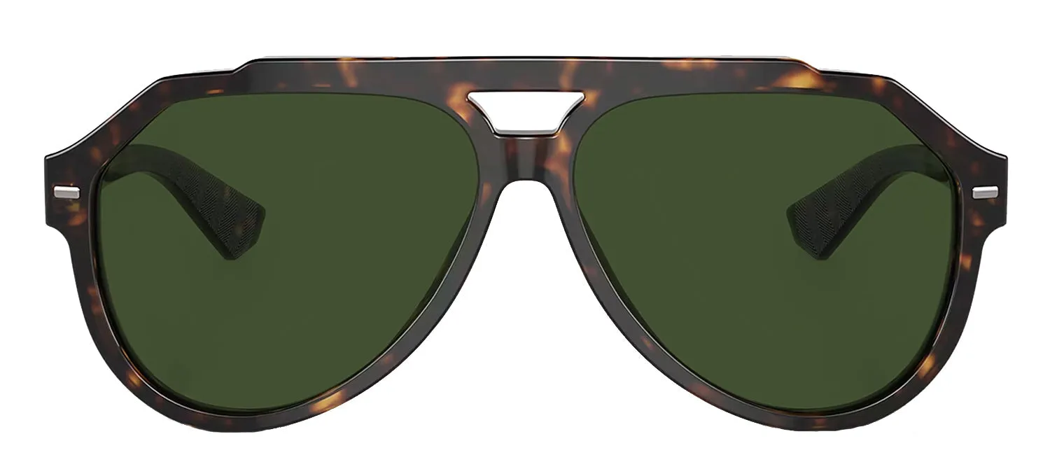 Dolce & Gabbana DG 4452 502/71 Aviator Plastic Havana Sunglasses with Green Lens sold by Gaffos