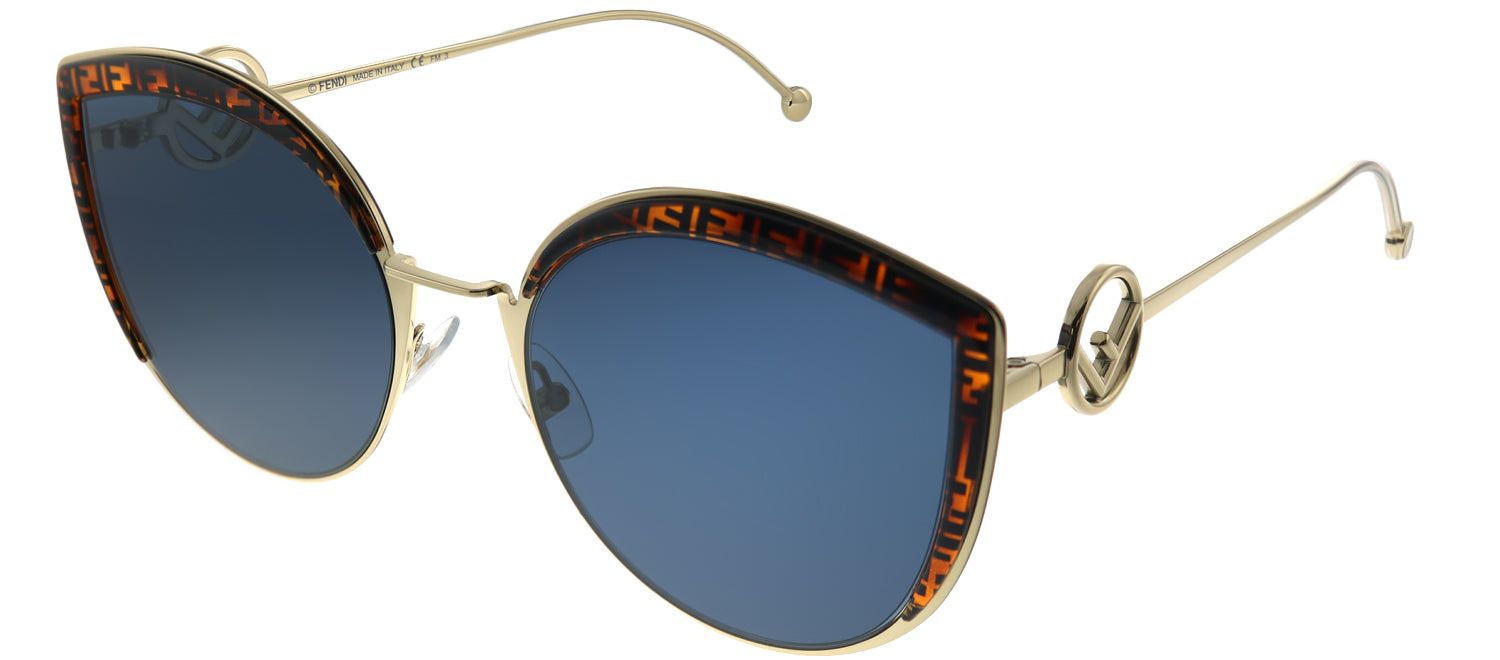 Fendi FF 0290 J5G Cat-Eye Metal Gold Sunglasses with Blue Lens sold by Gaffos product image thumbnail 2