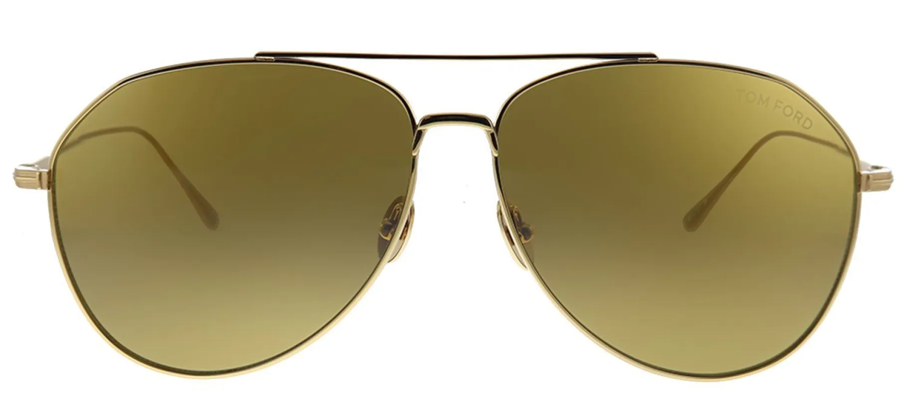 Tom Ford Cyrus TF 747 30E Aviator Metal Gold Sunglasses with Brown Lens made by Gaffos