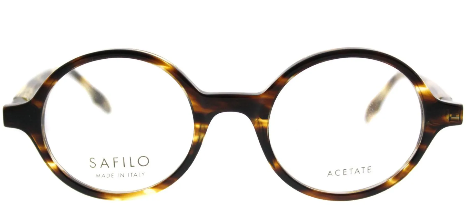 Safilo SA Buratto01 KVI Round Plastic Brown Eyeglasses with Demo Lens made by Gaffos