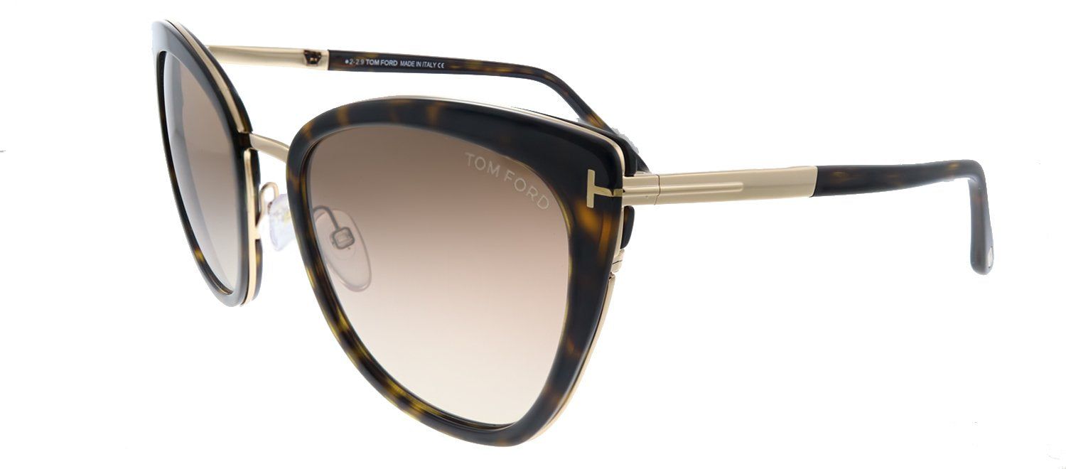 Tom Ford Simona TF 717 52F Cat-Eye Plastic Shiny Dark Havana Sunglasses with Brown Gradient Lens sold by Gaffos product image thumbnail 2