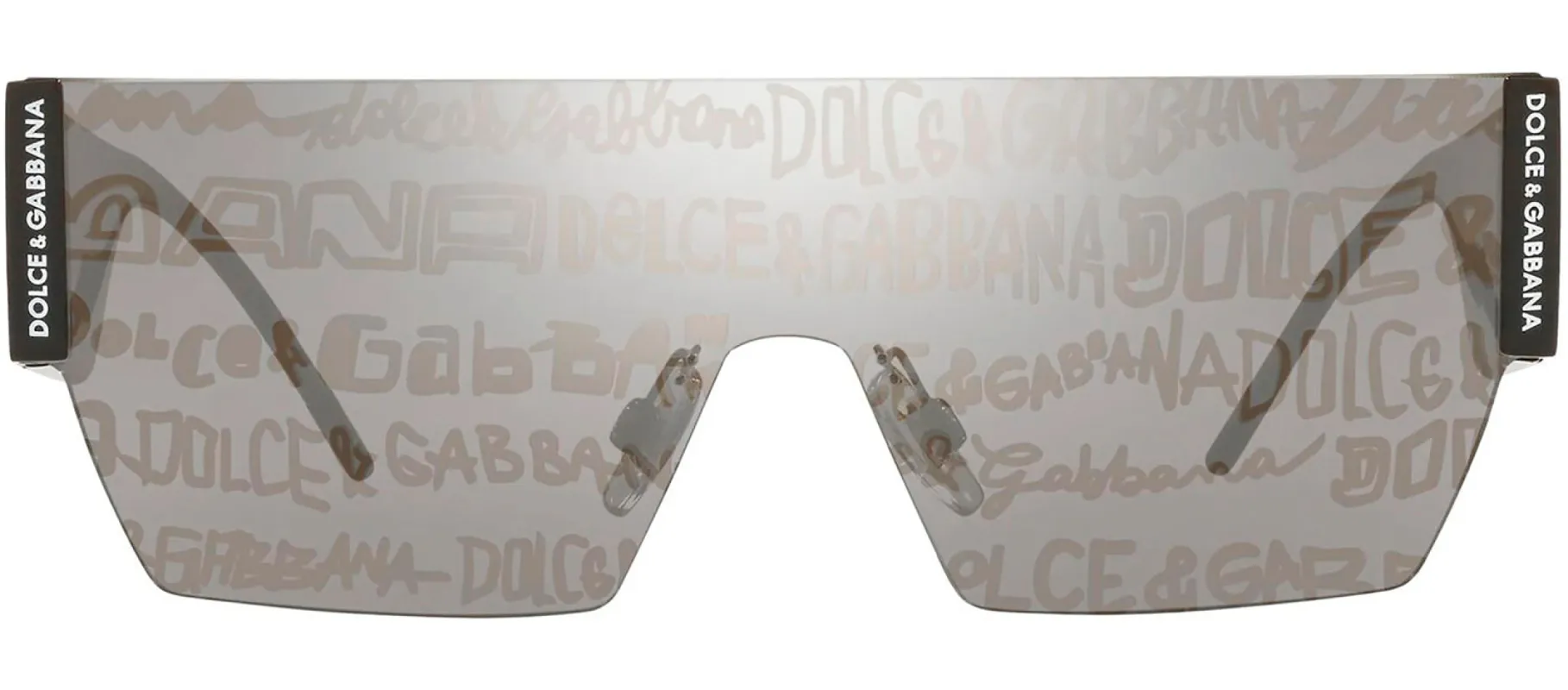 Dolce & Gabbana DG 2233 3277K1 Shield Plastic Black Sunglasses with Silver Mirror Lens sold by Gaffos