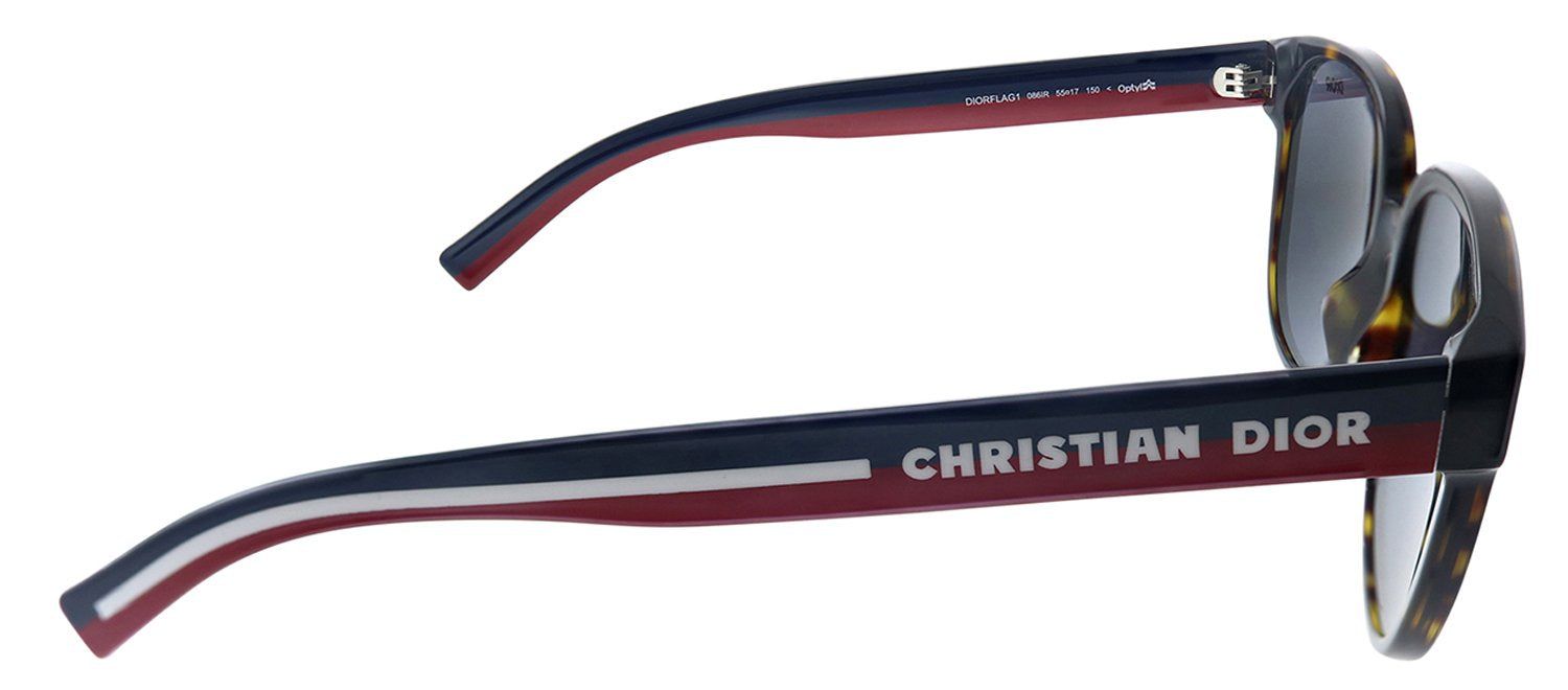 Dior CD DIORFLAG1 086 Square Plastic Havana Sunglasses with Grey Lens sold by Gaffos product image thumbnail 3