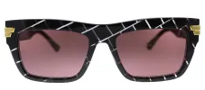 Bottega Veneta BV 1058S 003 Rectangle Acetate Burgundy Sunglasses with Pink Lens sold by Gaffos