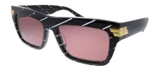 Bottega Veneta BV 1058S 003 Rectangle Acetate Burgundy Sunglasses with Pink Lens sold by Gaffos