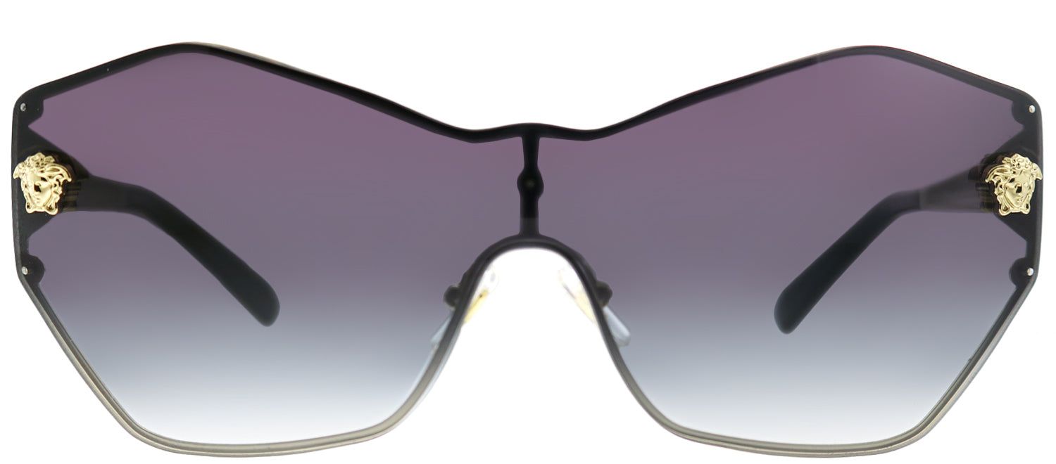 Versace VE 2182 12528G Geometric Metal Gold Sunglasses with Grey Gradient Lens sold by Gaffos