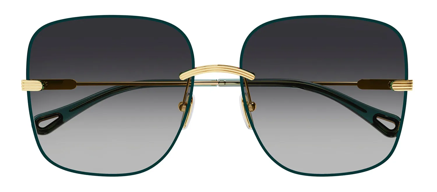 Chloe CH 0134S 001 Rimless Metal Gold Sunglasses with Grey Gradient Lens sold by Gaffos product image thumbnail 2