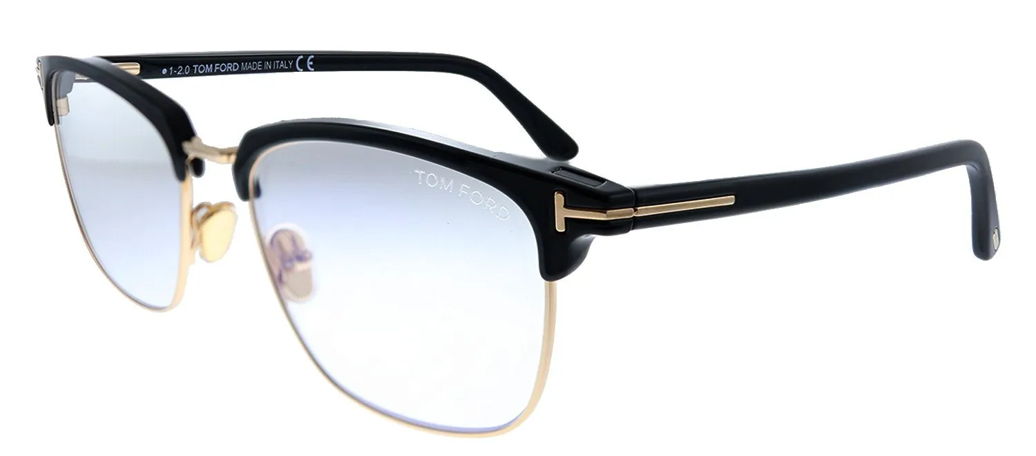 Tom Ford FT 5683-B 001 Square Metal Shiny Black Sunglasses with Blue Block Clear With Grey Clip on Lens sold by Gaffos product image thumbnail 2