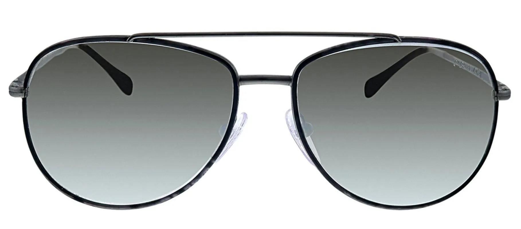Prada Linea Rossa PS 55US 6BJ2B0 Pilot Metal Black Sunglasses with Silver Mirror Lens sold by Gaffos
