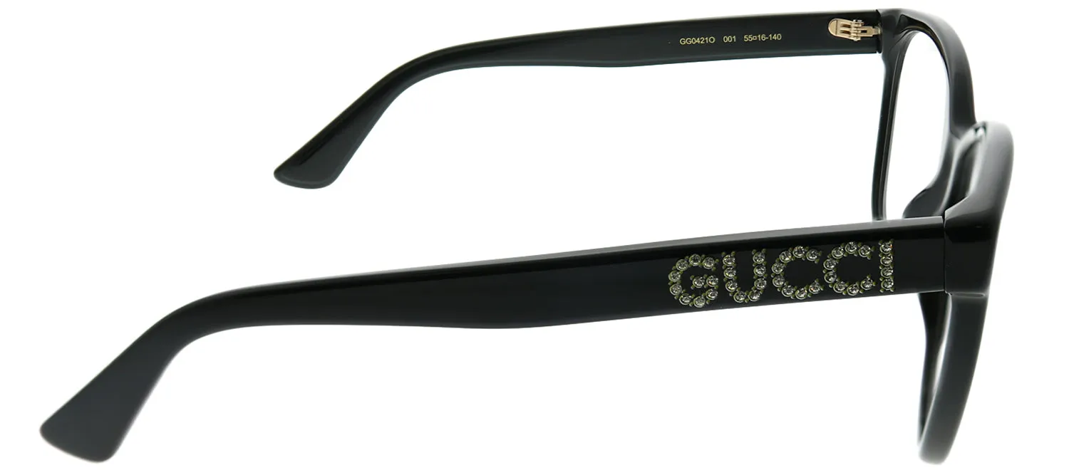 Gucci GG 0421O 001 Square Acetate Black Eyeglasses with Demo Lens sold by Gaffos product image thumbnail 3