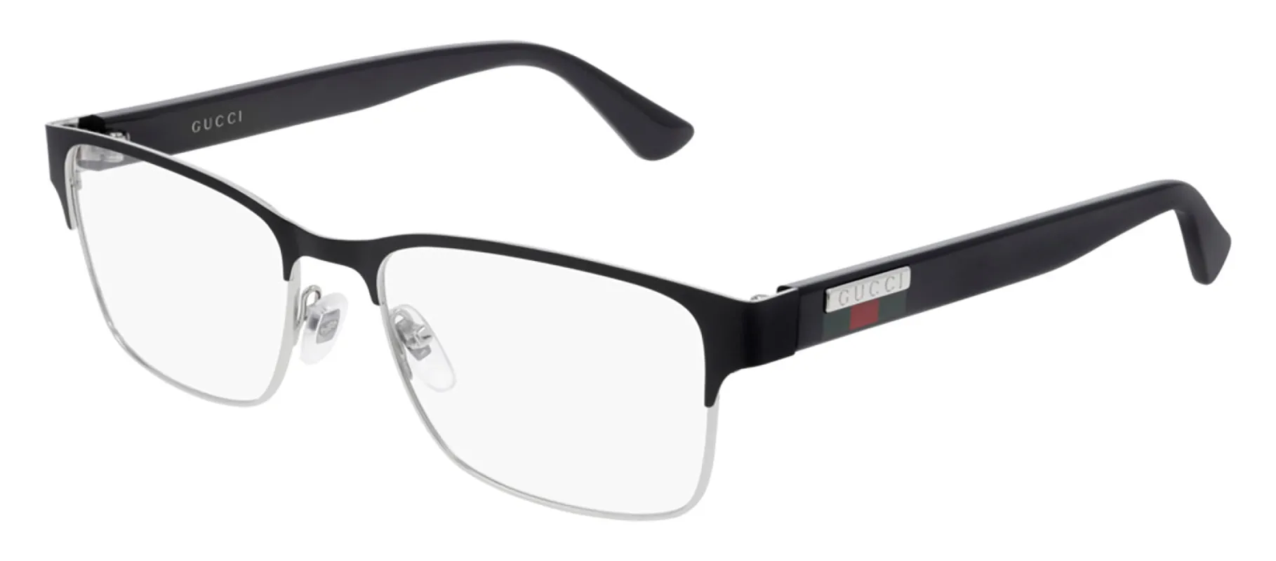 Gucci GG 0750O 001 Rectangle Metal Black Eyeglasses with Demo Lens sold by Gaffos