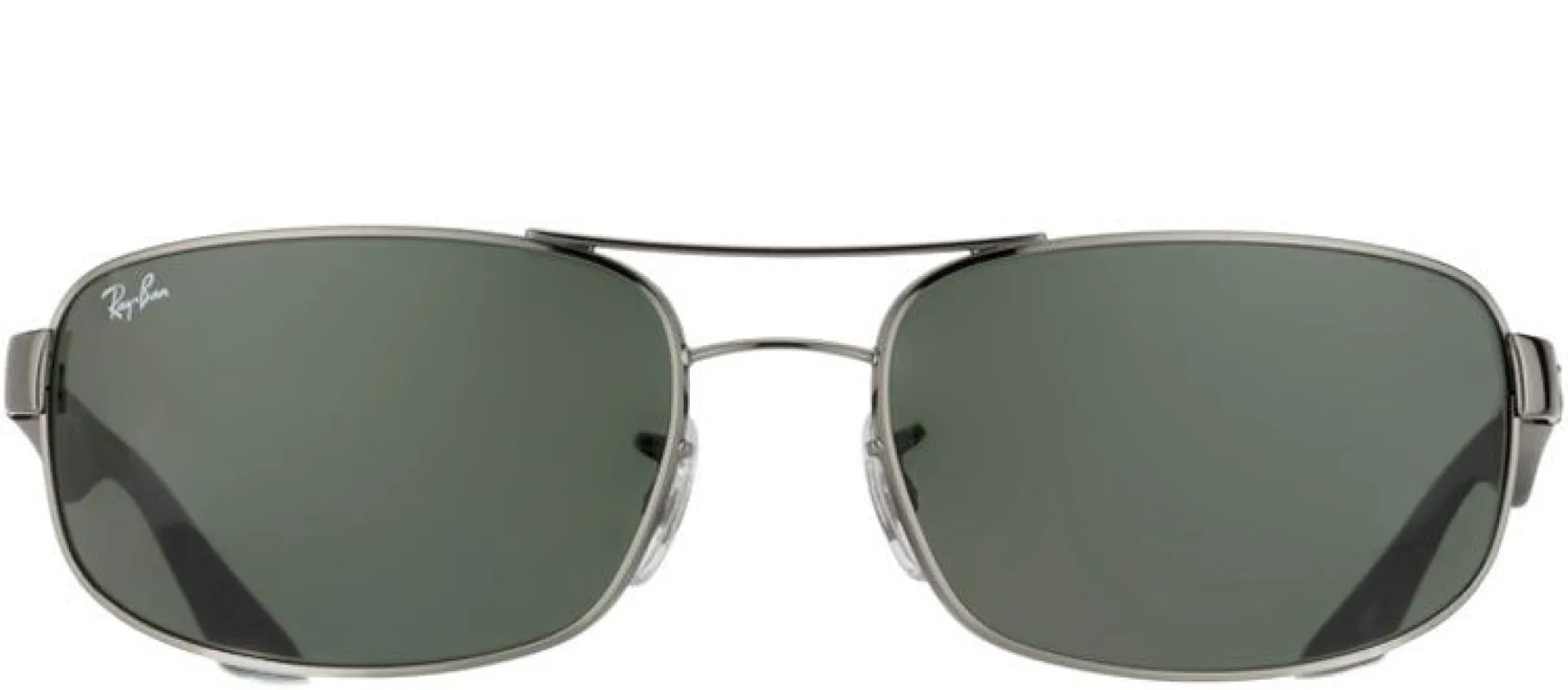 Ray-Ban RB 3445 004 Sport Metal Silver Sunglasses with Green Lens sold by Gaffos