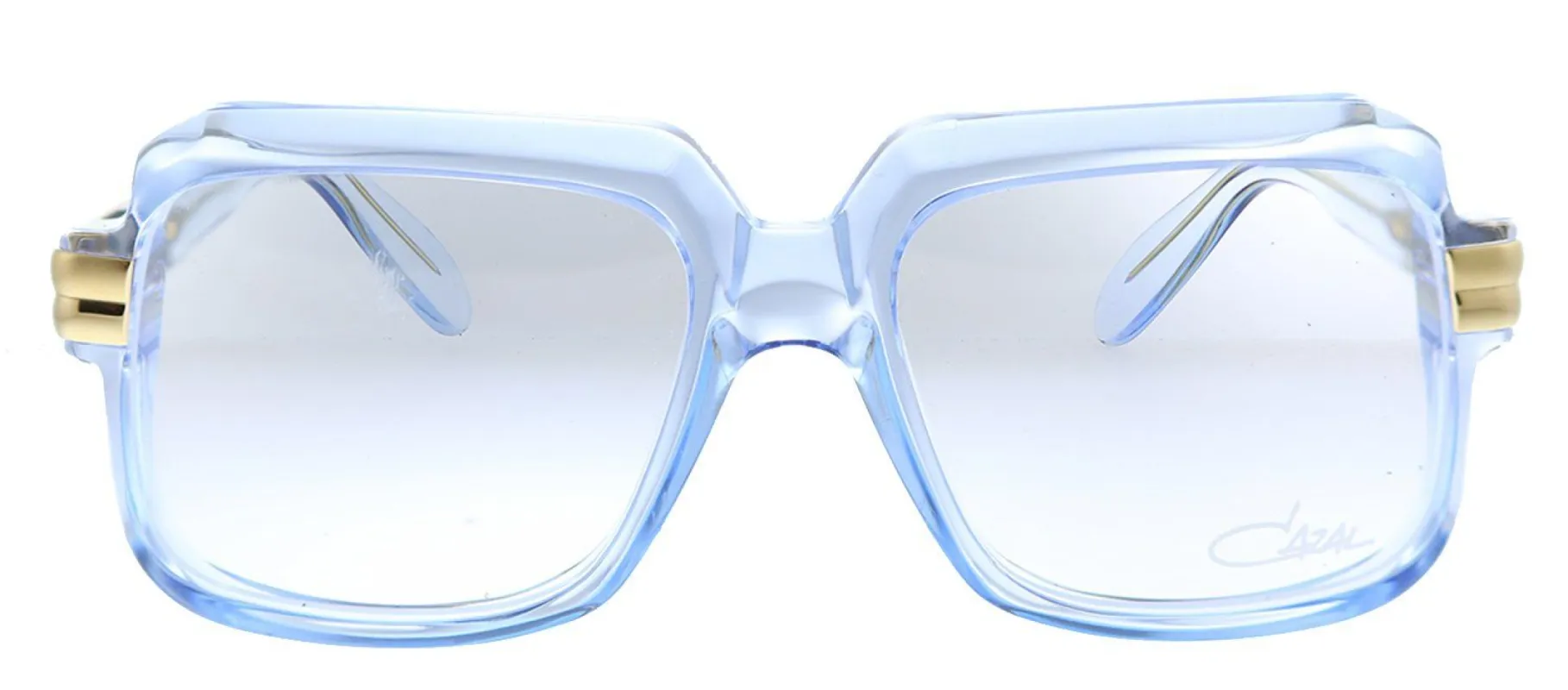 Cazal Legends Cazal 607 065B Square Plastic Crystal Blue Eyeglasses with Demo Lens made by Gaffos