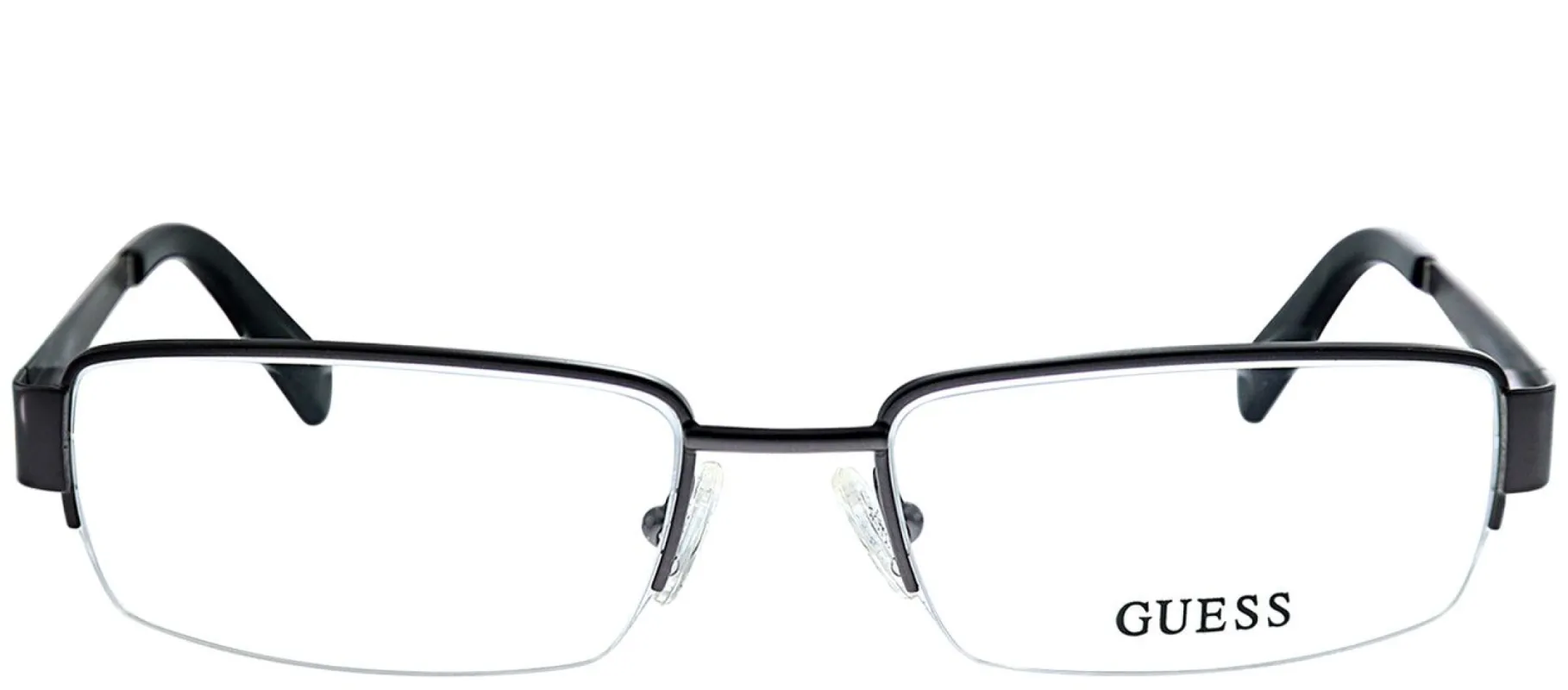 Guess GU 1767 GUN Semi-Rimless Metal Ruthenium/ Gunmetal Eyeglasses with Demo Lens sold by Gaffos