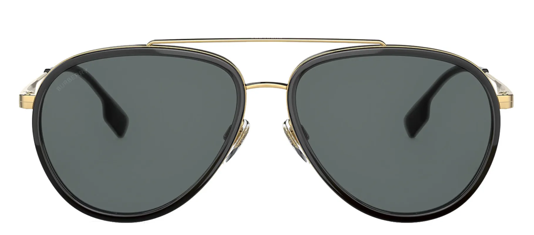Burberry BE 3125 101781 Aviator Metal Gold Sunglasses with Grey Polarized Lens sold by Gaffos