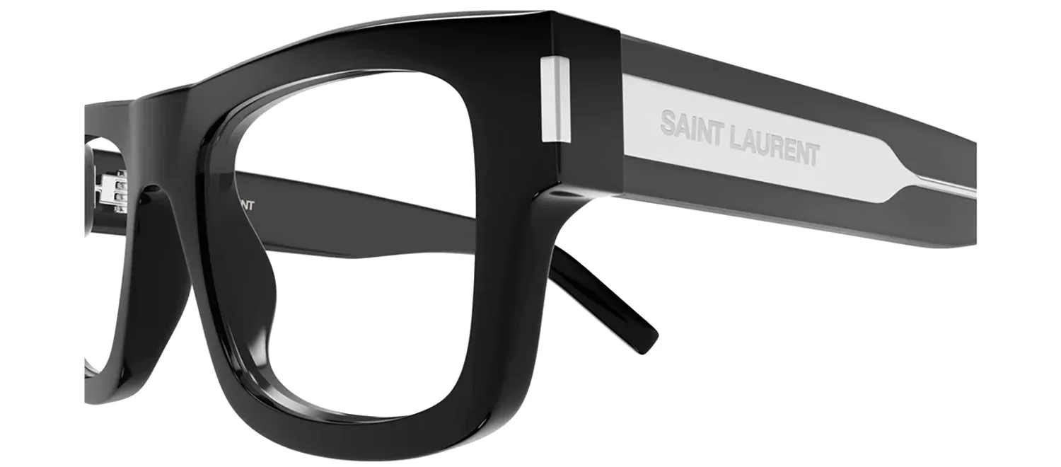 Saint Laurent CLASSIC SL 574O 002 Rectangle Plastic Havana Eyeglasses with Logo Stamped Demo Lenses sold by Gaffos product image thumbnail 3