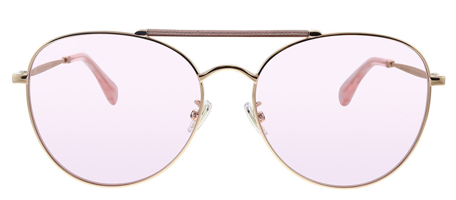 Jimmy Choo JC ABBIE/G/S W66 Q4 Pilot Metal Gold Sunglasses with Pink Lens sold by Gaffos