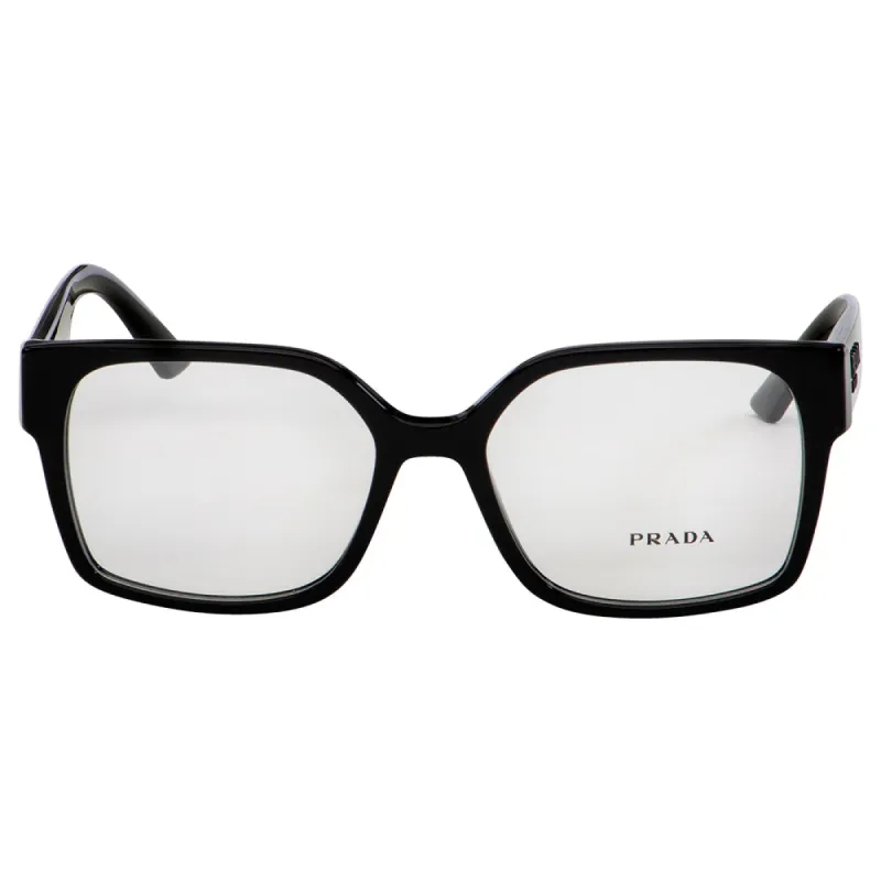 Prada PR 10WV 1AB1O1 Rectangle Plastic Black Eyeglasses with Logo Stamped Demo Lenses sold by Gaffos