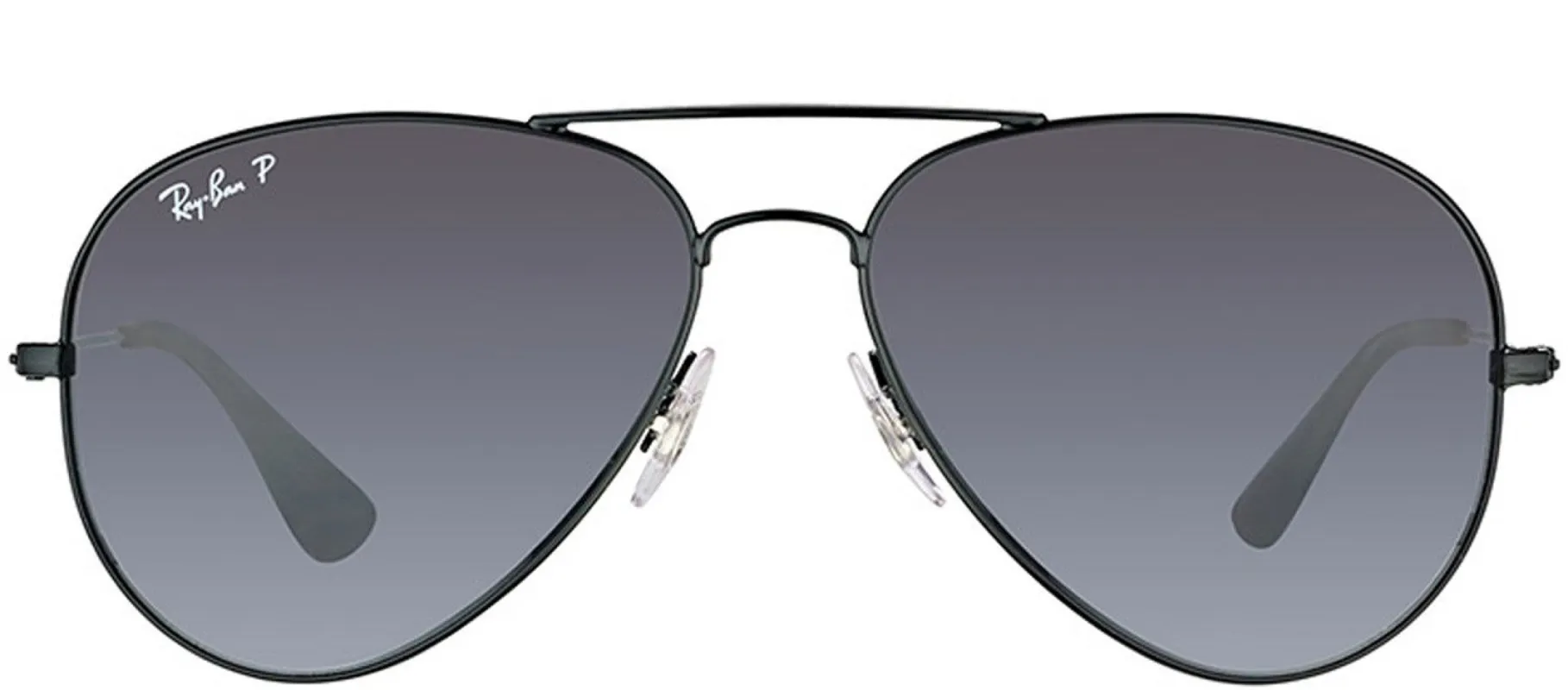 Ray-Ban RB 3558 002/T3 58 Aviator Metal Black Sunglasses with Grey Gradient Polarized Lens sold by Gaffos