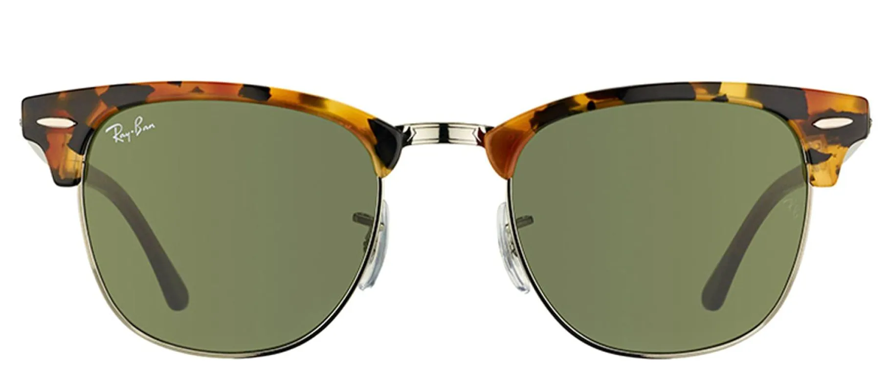 Ray-Ban RB 3016 1157 Clubmaster Plastic Tortoise/ Havana Sunglasses with Green Lens sold by Gaffos