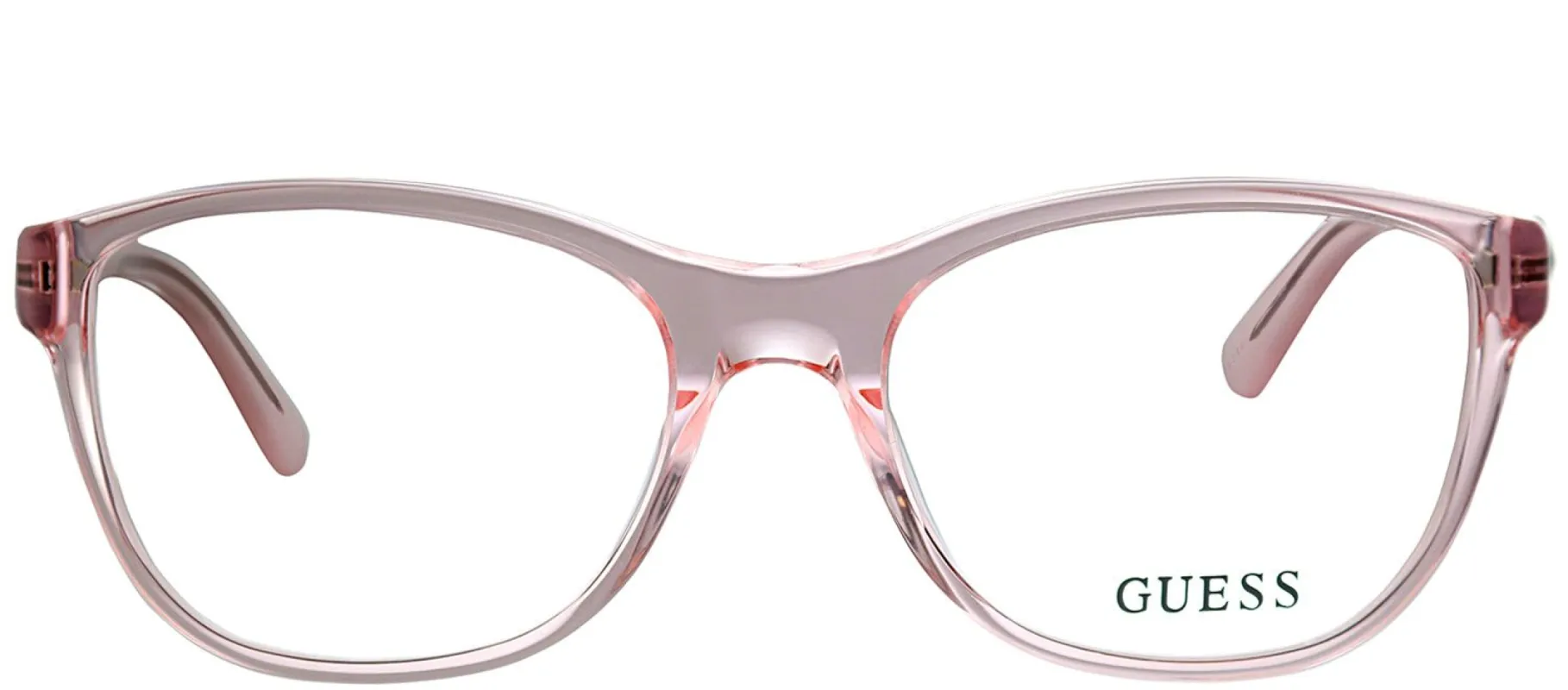 Guess GU 2562 072 Square Plastic Pink Eyeglasses with Demo Lens made by Gaffos