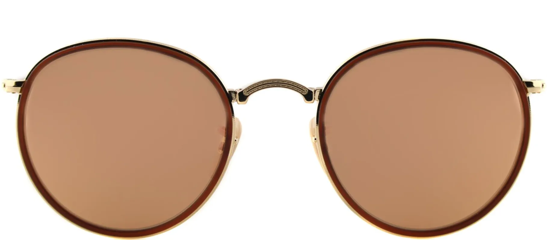 Ray-Ban RB 3517 001/Z2 Round Metal Gold Sunglasses with Pink Mirror Lens sold by Gaffos
