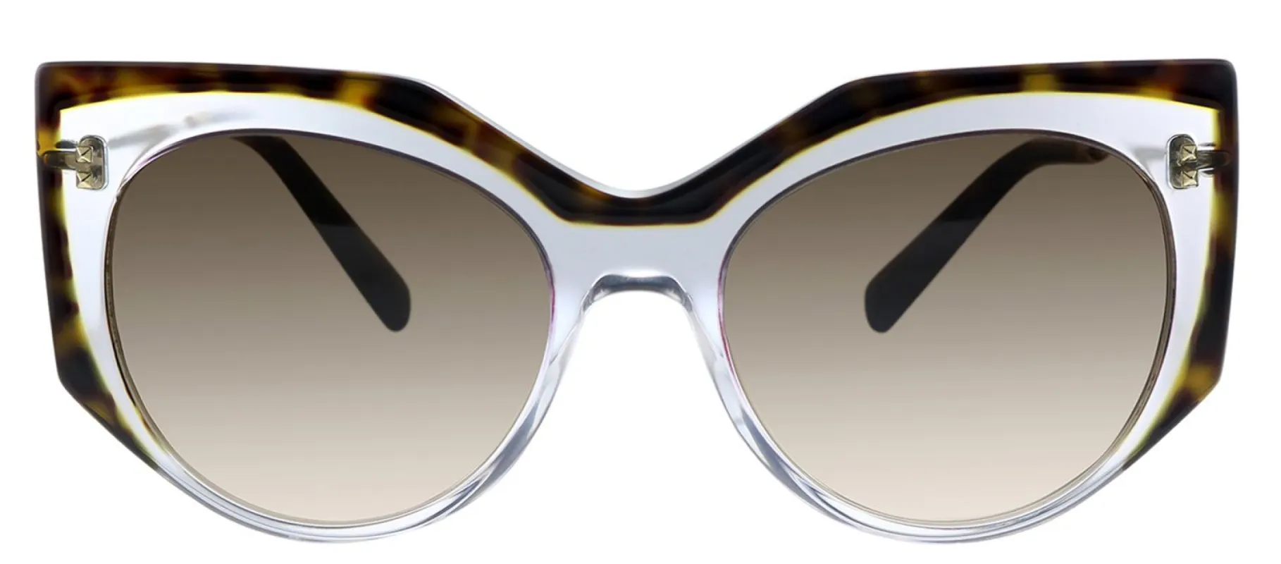 Valentino VA 4033 508113 Geometric Plastic Havana Sunglasses with Brown Gradient Lens sold by Gaffos