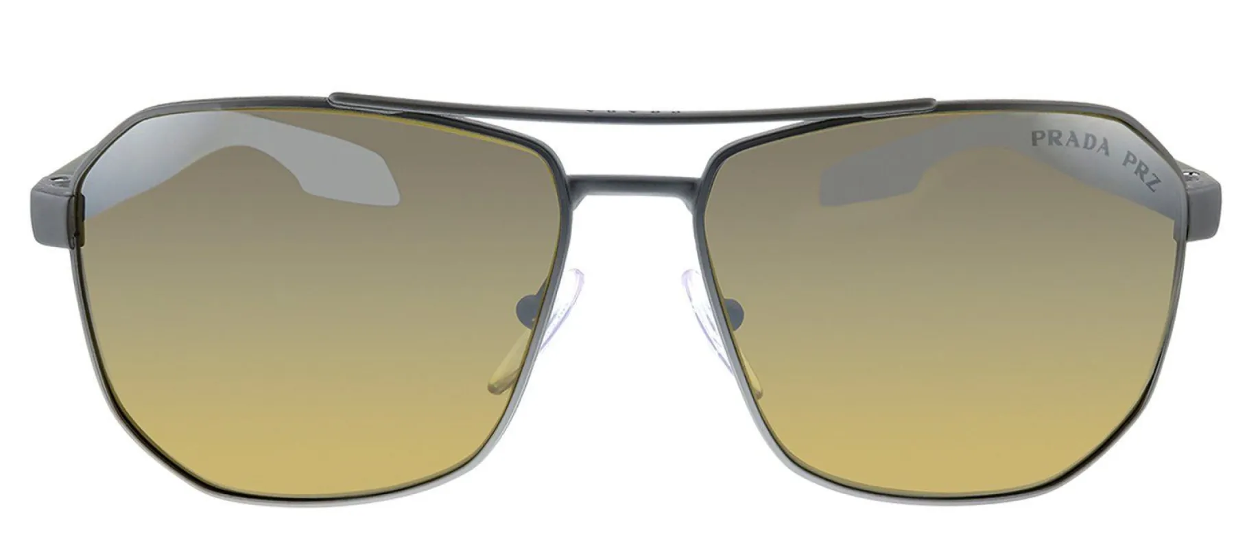 Prada Linea Rossa PS 51VS DG1741 Pillow Metal Gunmetal Sunglasses with Brown Polarized Lens made by Gaffos
