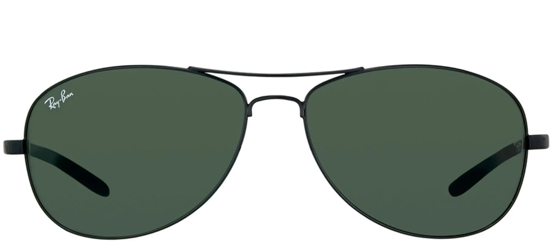 Ray-Ban Cockpit RB 8301 002 Aviator Carbon Fibre Black Sunglasses with Crystal Green Lens made by Gaffos