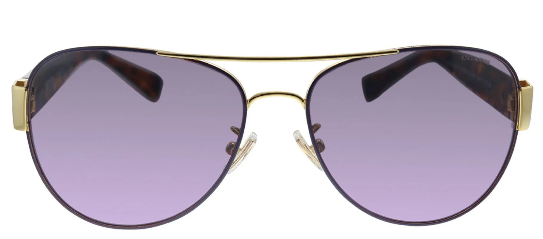 Coach HC 7059 924890 Pilot Metal Gold Sunglasses with Purple Gradient Lens sold by Gaffos