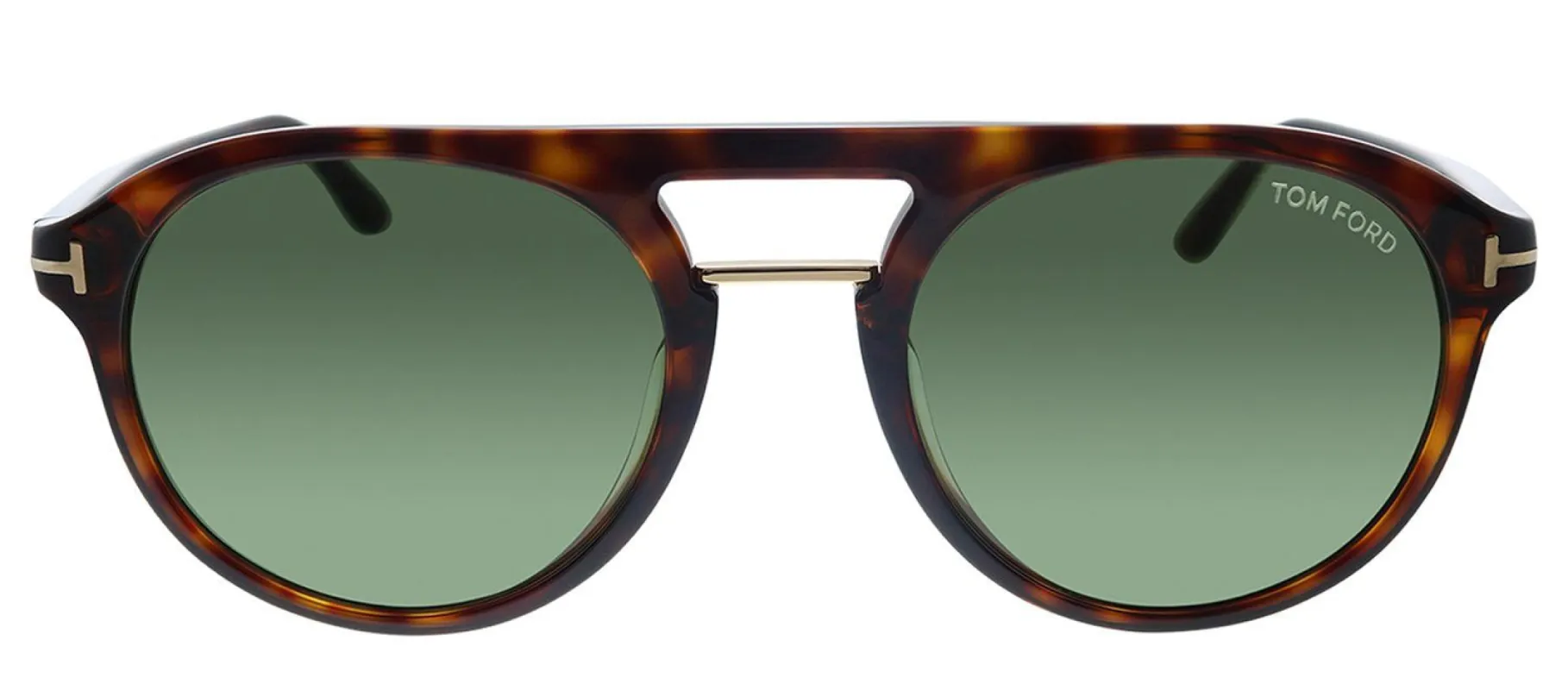 Tom Ford TF 675F 54N Pilot Plastic Havana Sunglasses with Green Lens sold by Gaffos