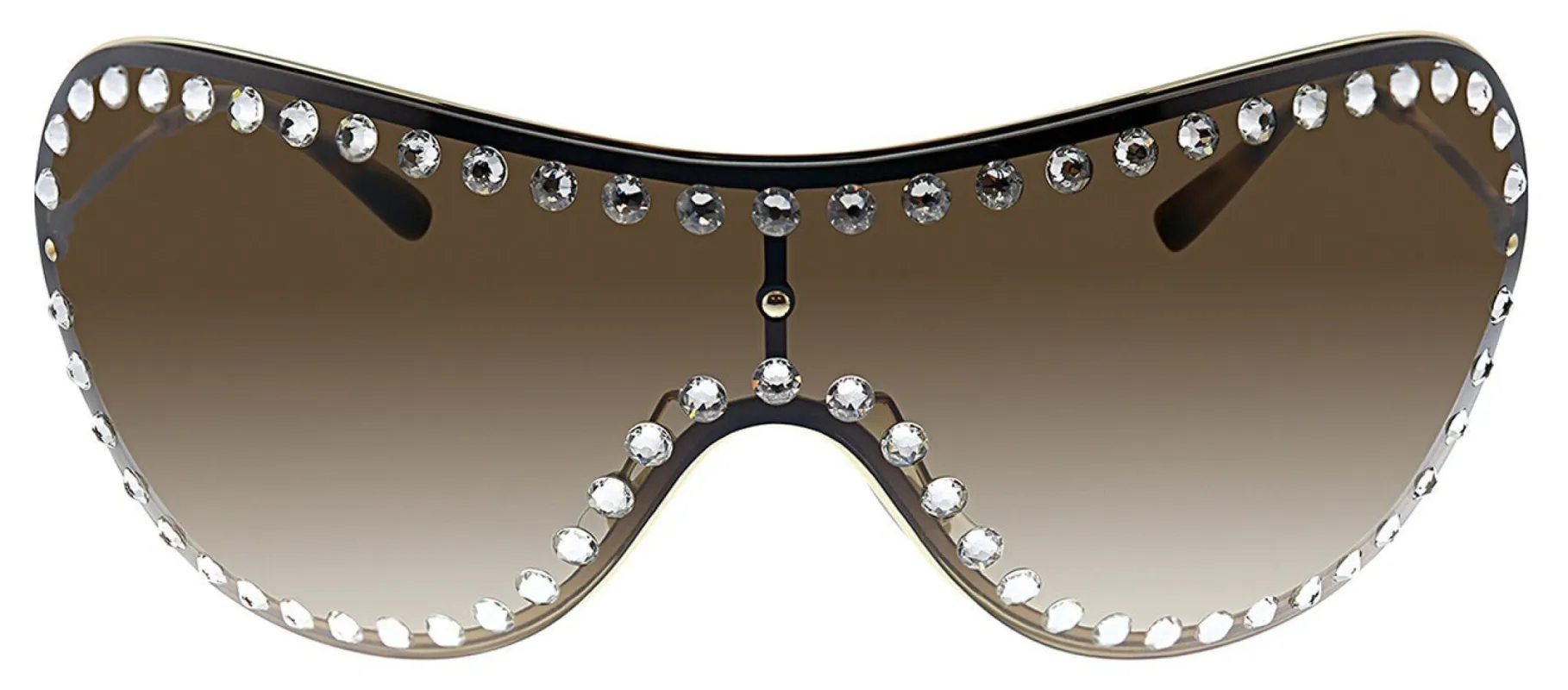 Miu Miu MU 51VS ZVN6S1 Shield Metal Gold Sunglasses with Brown Gradient Lens sold by Gaffos