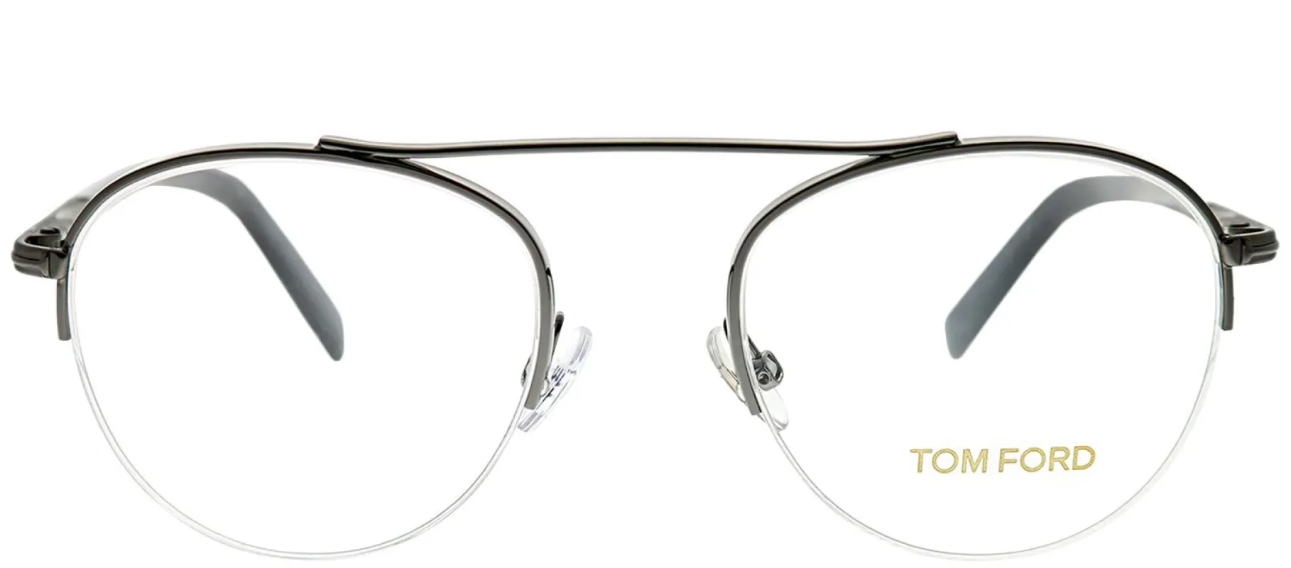 Tom Ford FT 5451 012 Round Metal Ruthenium/ Gunmetal Eyeglasses with Demo Lens sold by Gaffos