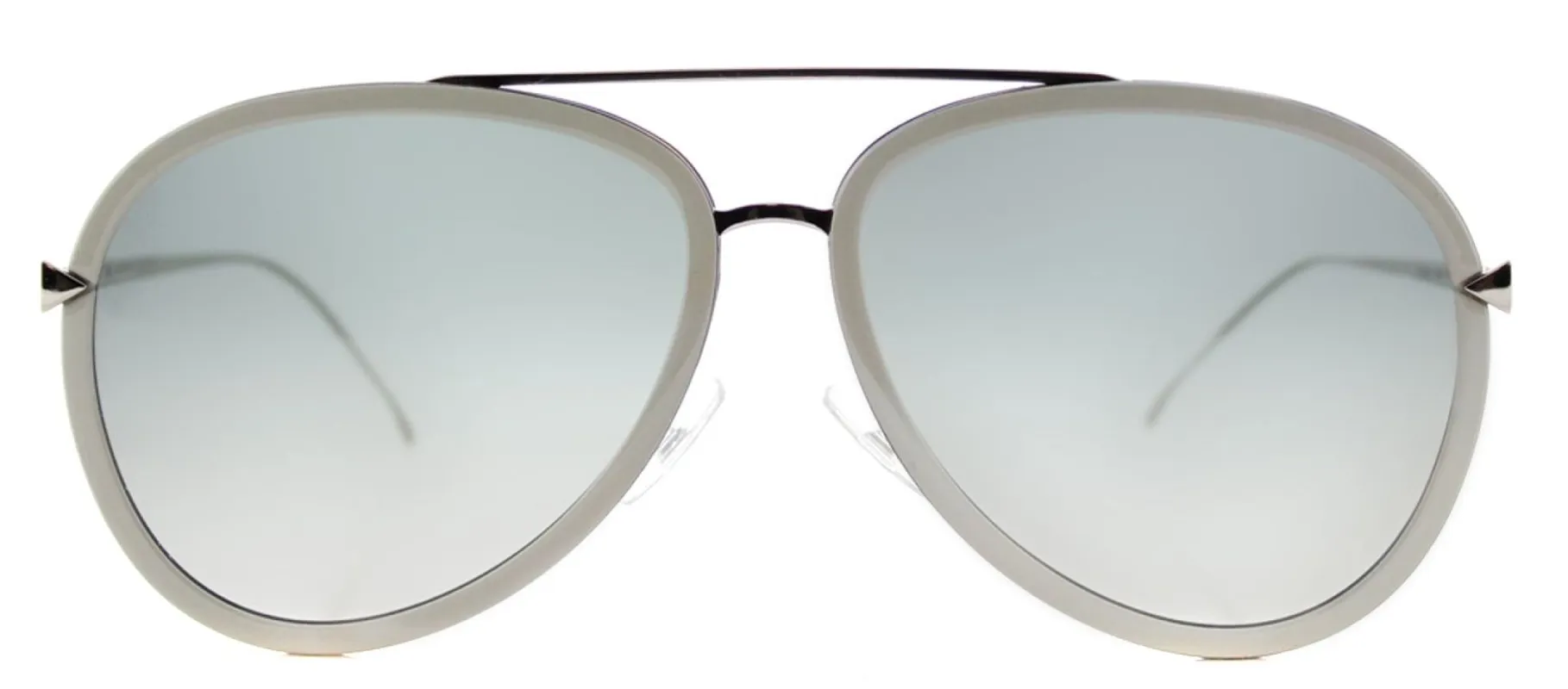 Fendi FF 0155 V5A Aviator Metal Ivory/ White Sunglasses with Grey Gradient Lens sold by Gaffos