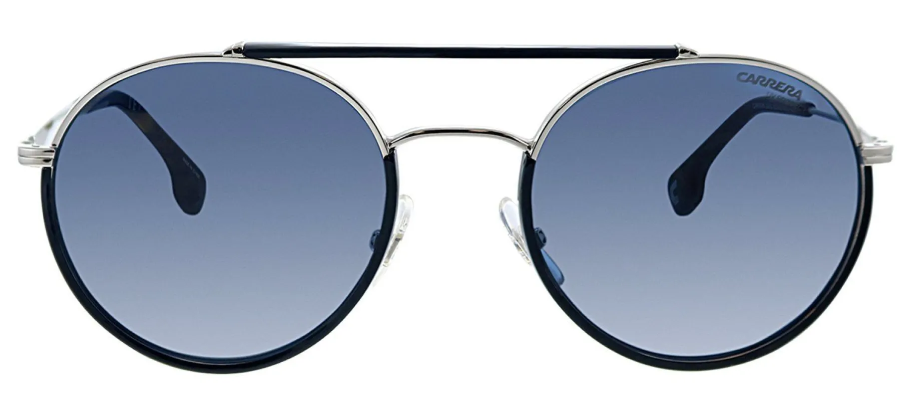 Carrera CA Carrera208 DOH Oval Metal Black Sunglasses with Blue Lens made by Gaffos