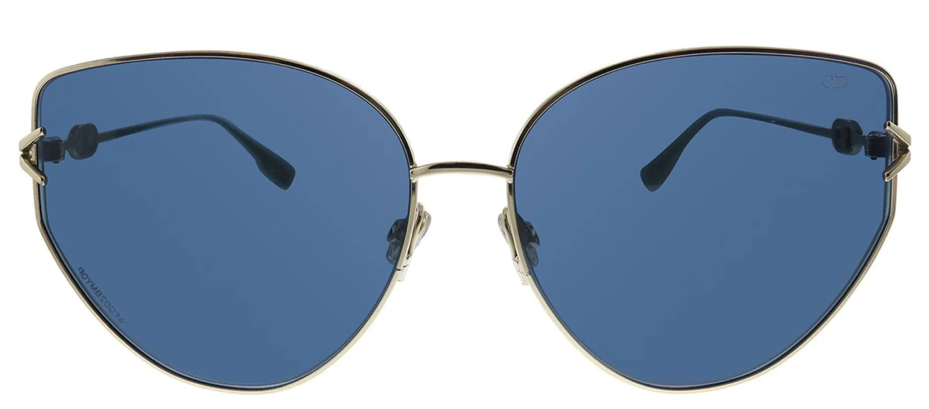 Dior CD DIORGIPSY1 J5G Cat-Eye Metal Gold Sunglasses with Blue Mirror Lens sold by Gaffos