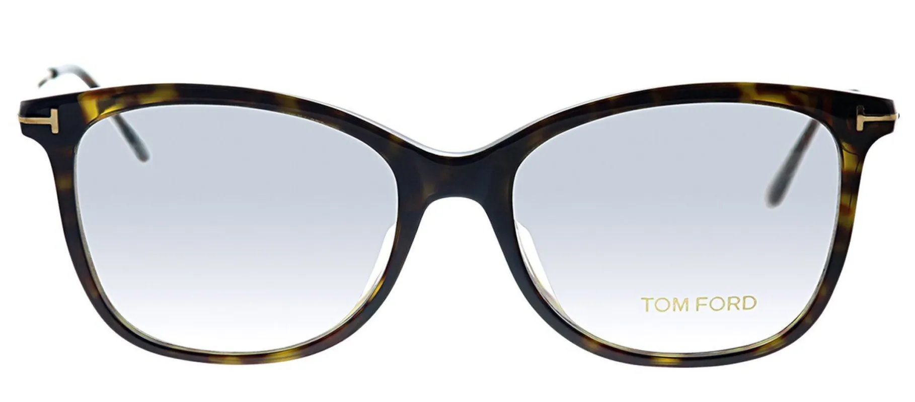 Tom Ford FT 5510F 052 Rectangle Plastic Havana Eyeglasses with Havana Plastic Frame And Gold Metal Temple sold by Gaffos