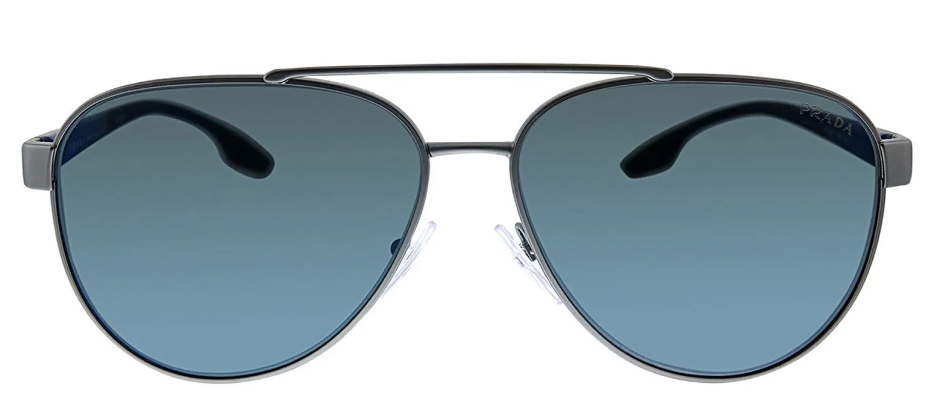 Prada Linea Rossa PS 54TS DG1387 Pilot Metal Gunmetal Sunglasses with Blue Mirror Lens sold by Gaffos