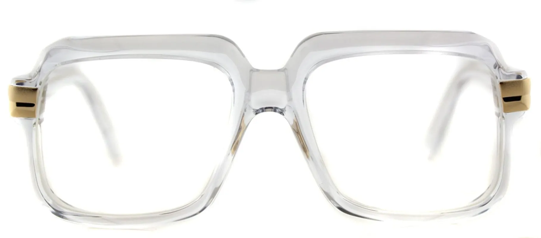 Cazal 607 065 Square Plastic Clear Eyeglasses with Demo Lens made by Gaffos